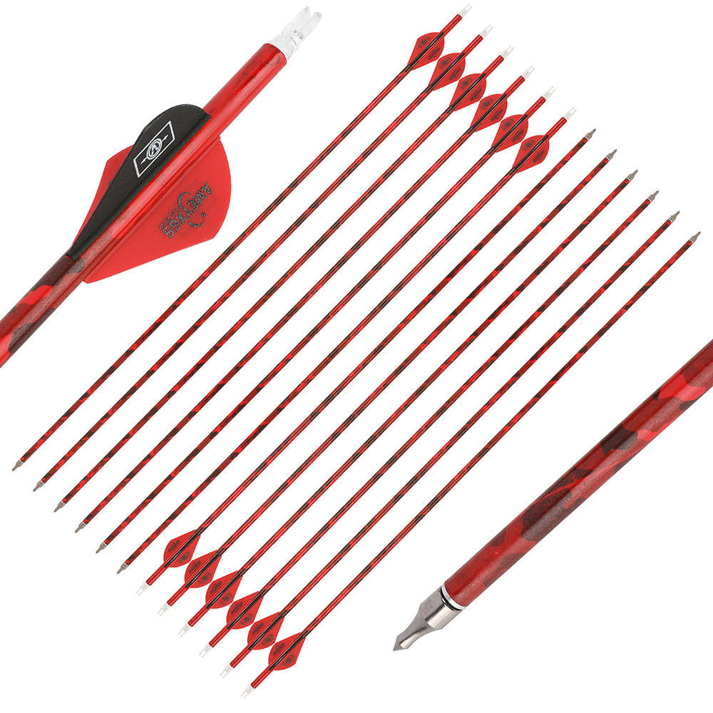 500 Spine Camo Mixed Carbon Arrows with 2" Rubber Vanes (12pcs)