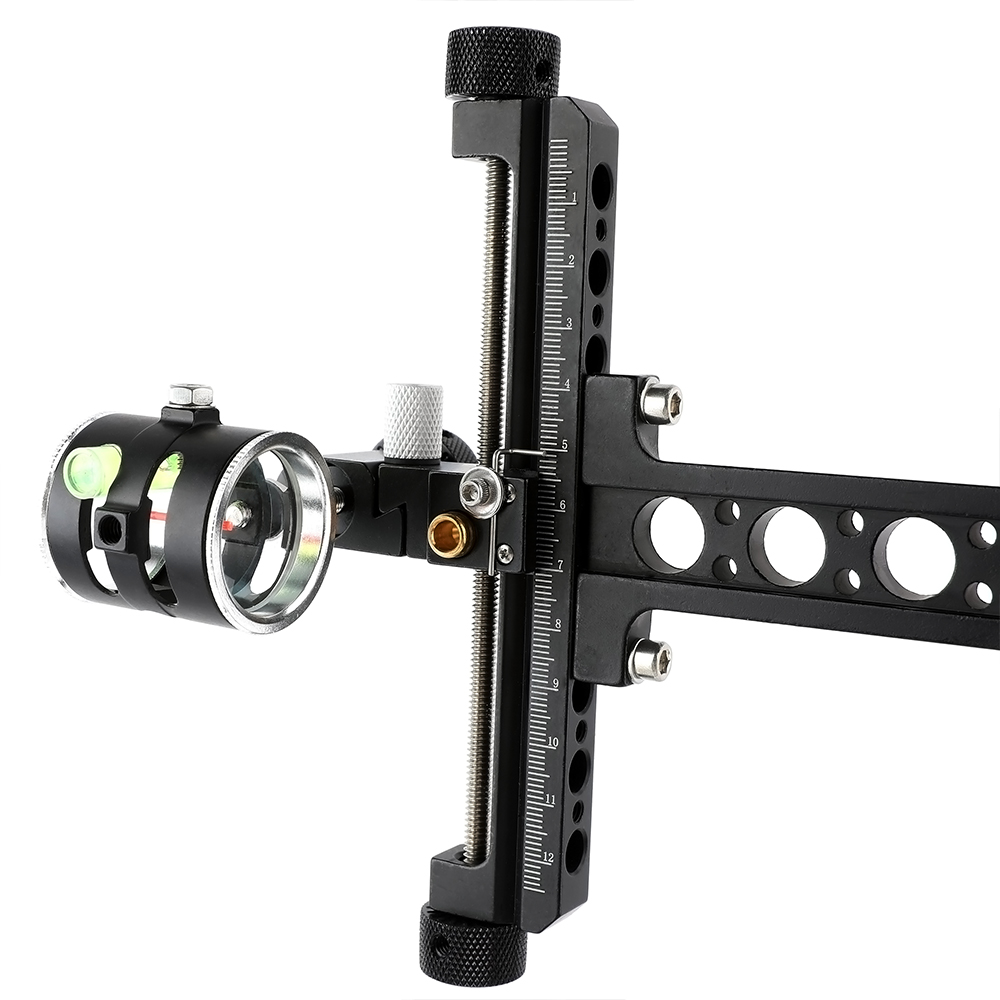 TP8510 Compound Bow Sight - Adjustable, CNC Machined, with Micro-Adjustable Fiber Optic