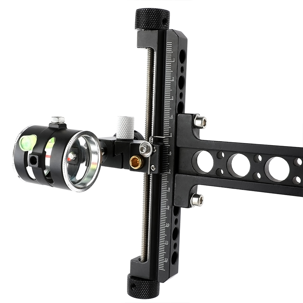 TP8510 Compound Bow Sight - Adjustable, CNC Machined, with Micro-Adjustable Fiber Optic