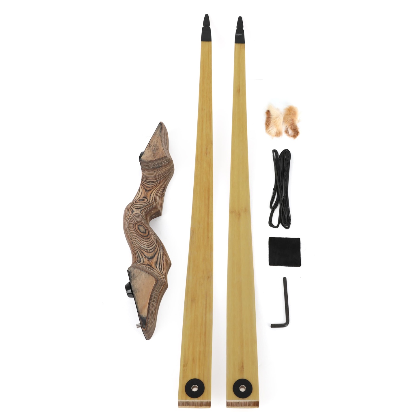 Black Hunter 60'' Archery Longbow Set Hunting 20-60lbs