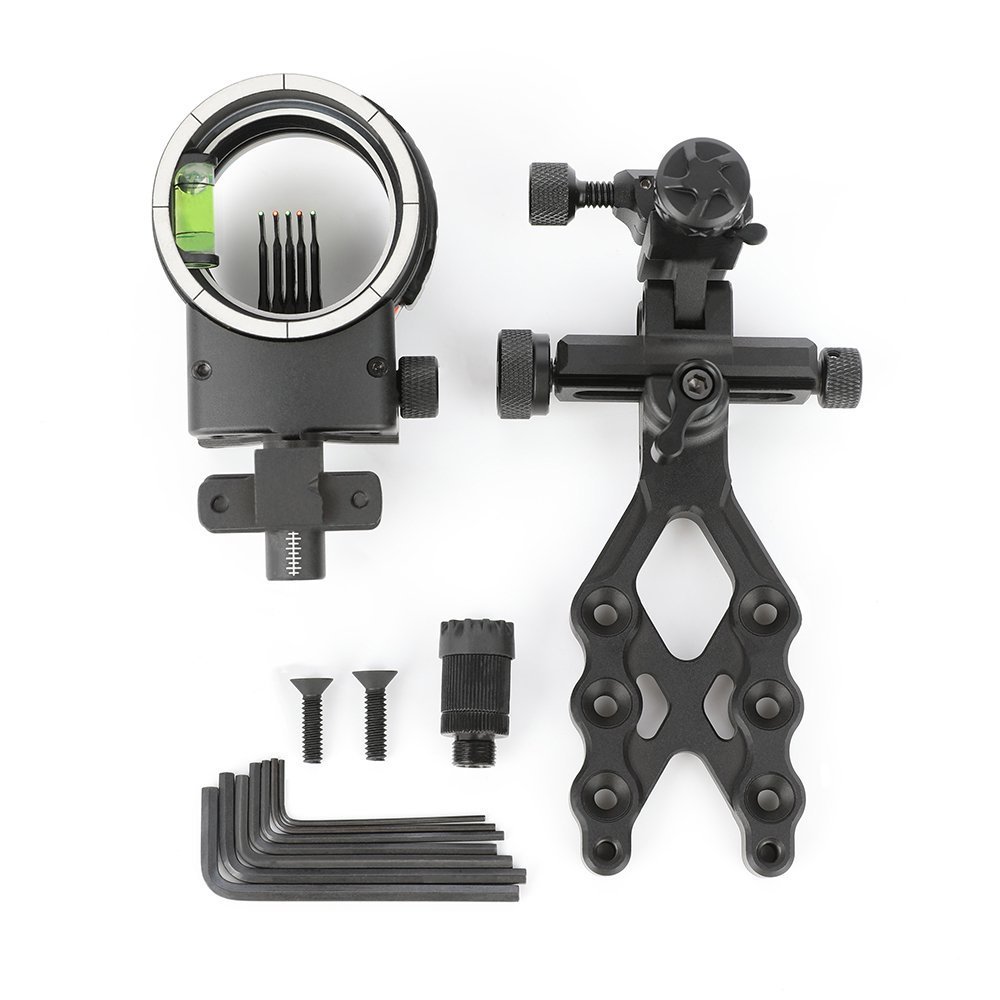 Topoint Archery TX1550 Compound Bow Sight – CNC Aluminum, 0.019" Pin, 1/2/3-Axis Adjustable with Optional Lens