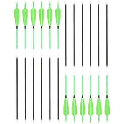 AME ARCHERY Fluorescent Green Mixed Carbon Arrows – Spine 500 (12pcs)