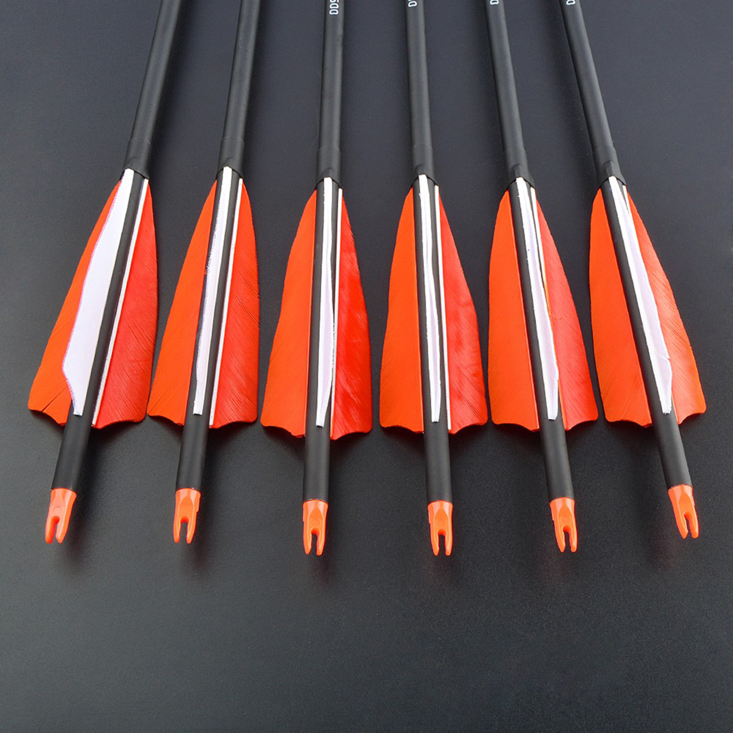 AME ARCHERY Spine500 Mixed Carbon Arrows Natural Feathers (12pcs)