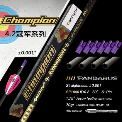 Pandarus Champion Series Pure Carbon Arrows  (12pcs)
