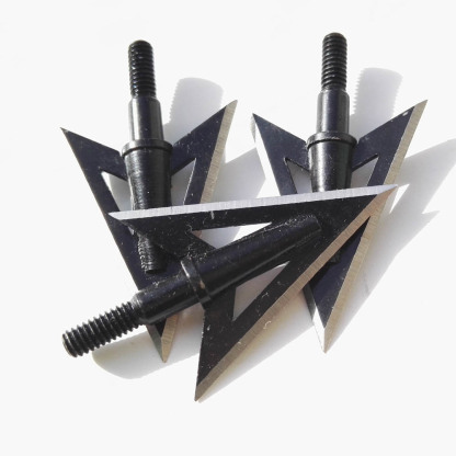 Fixed 2-Blade Broadheads, 100 Grain, 1.07" Cutting Diameter, 12pcs, Metal Hunting Tips