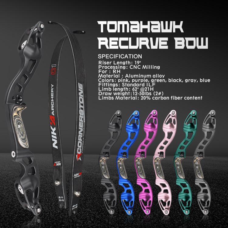 NIKA ET‑10 Tomahawk 62" ILF Hunting Recurve Bow Arrows Kit RH/LH