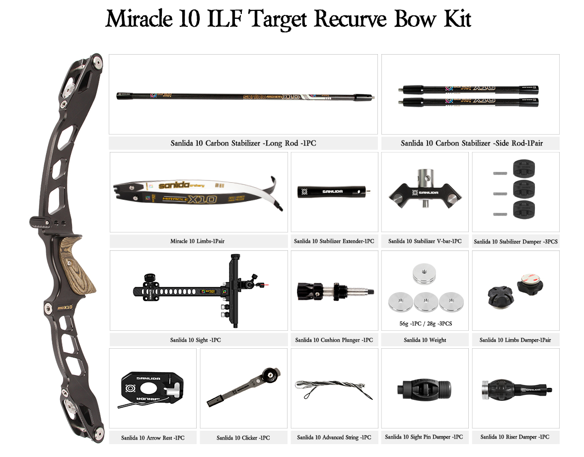 SANLIDA Miracle 10 ILF Target Recurve Bow Kit Black