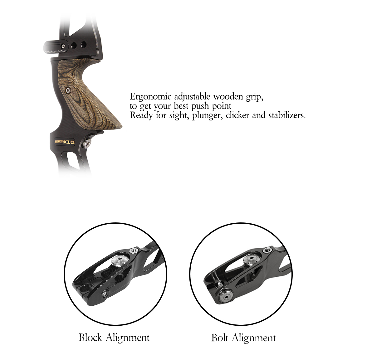 SANLIDA Miracle 10 ILF Target Recurve Bow Kit Black