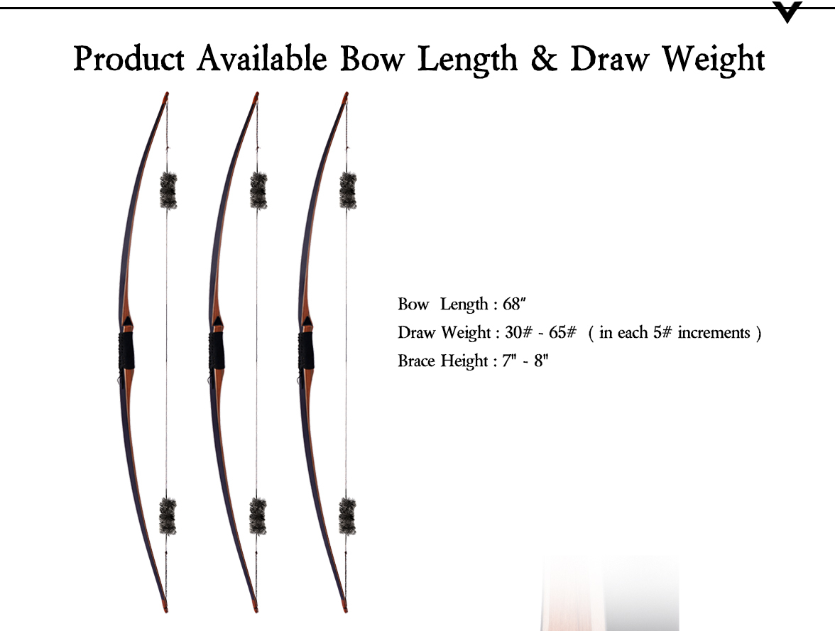 SANLIDA ARCHERY Royal X8 68" Traditional Longbow Wood Hunting Bow Kit