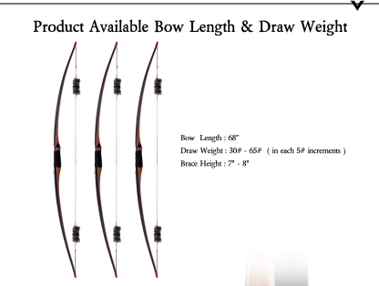 SANLIDA ARCHERY Royal X8 68" Traditional Longbow Wood Hunting Bow Kit
