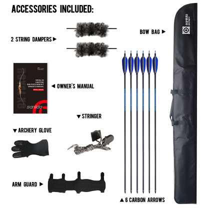 SANLIDA ARCHERY Royal X8 60" Traditional One-Piece Wood Hunting Bow Kit