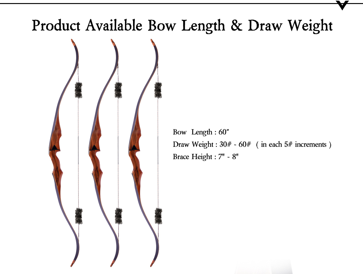 SANLIDA ARCHERY Royal X8 60" Traditional One-Piece Wood Hunting Bow Kit