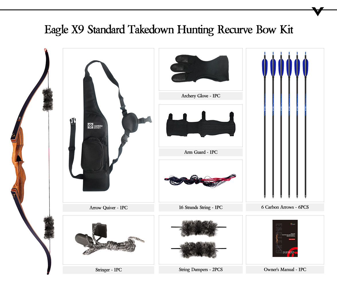 SANLIDA Eagle X9 58" Standard Takedown Hunting Bow Kit