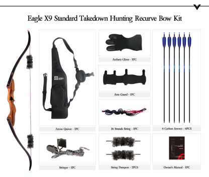 SANLIDA Eagle X9 58" Standard Takedown Hunting Bow Kit