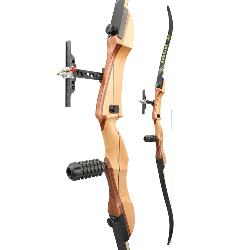 AMEYXGS 66" 68" 70" Wooden Recurve Bow Takedown Archery 14-40lbs 