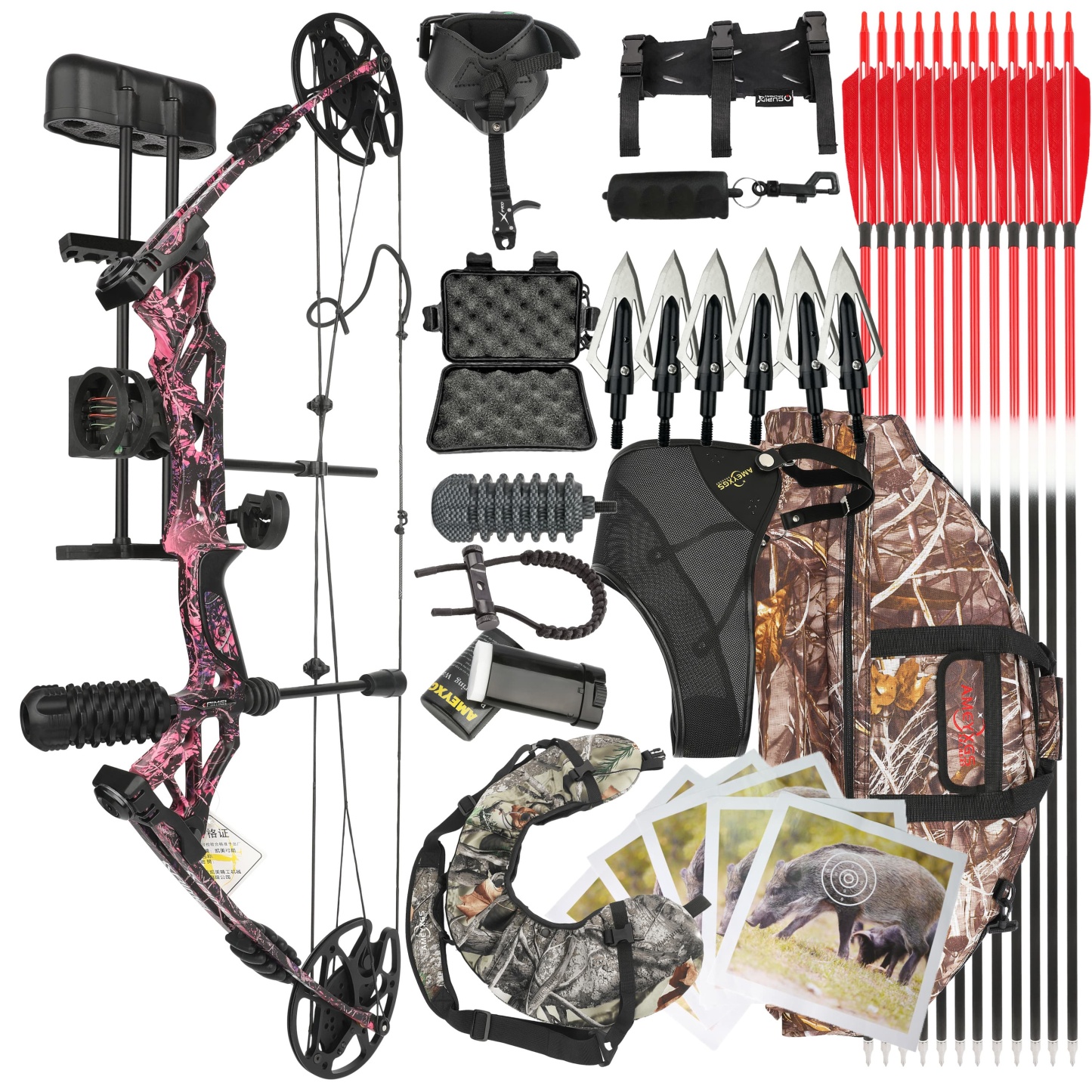 KAIMEI HAN  Hunting Compound Bow Arrows Set 30-70lbs Adjustable 