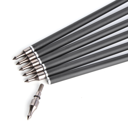 AME ARCHERY Spine500 Mixed Carbon Arrows with 2 Pink & 1 White Natural Feathers (12pcs)