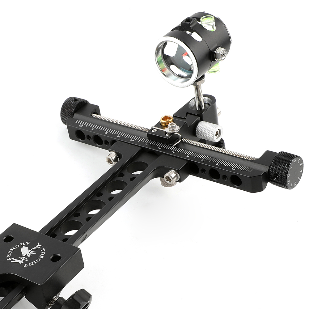 TP8510 Compound Bow Sight - Adjustable, CNC Machined, with Micro-Adjustable Fiber Optic