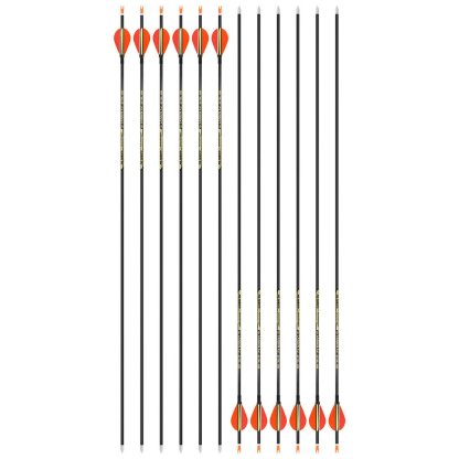 AME ARCHERY 2-Inch Drop-Shaped Nature Feather Pure Carbon Arrows – Spine 700–1000, 0.001'' (12pcs)