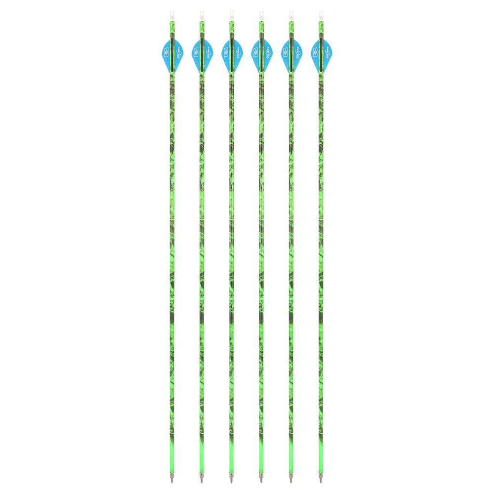 AME ARCHERY 500 Spine Camo Mixed Carbon Arrows with 2" Rubber Vanes (12pcs)