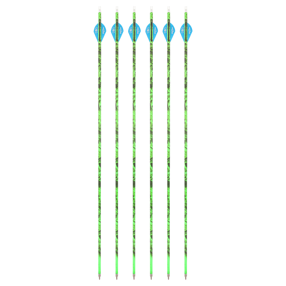 AME ARCHERY 500 Spine Camo Mixed Carbon Arrows with 2" Rubber Vanes (12pcs)