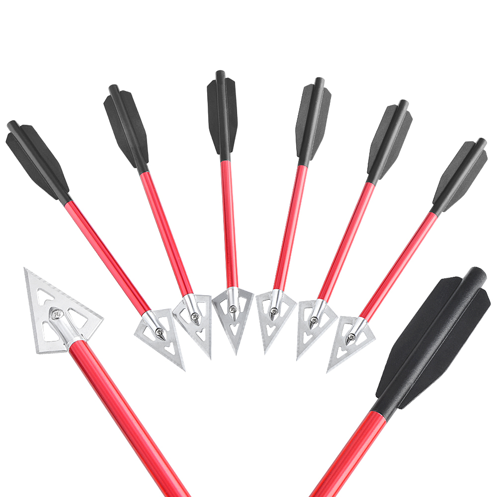 AME ARCHERY Aluminum Shaft Broadhead Mini Crossbow Arrows (12pcs)