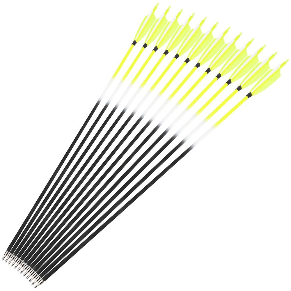 AME ARCHERY Yellow Mixed Carbon Arrows – Spine 500 (12pcs)