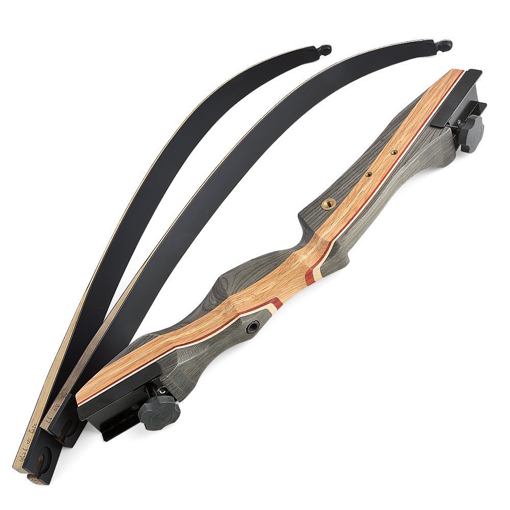 AME ARCHERY 62''  Recurve Bow Takedown 30-50lbs Wooden Riser Target Hunting Shooting
