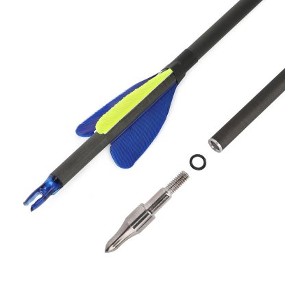 AME ARCHERY 2-inch Heart-Shaped True Feather Pure Carbon Arrows(12PCS)