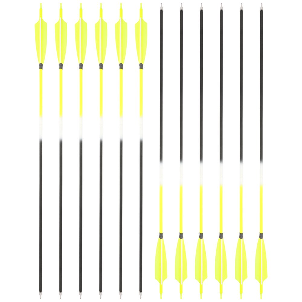 AME ARCHERY Yellow Mixed Carbon Arrows – Spine 500 (12pcs)