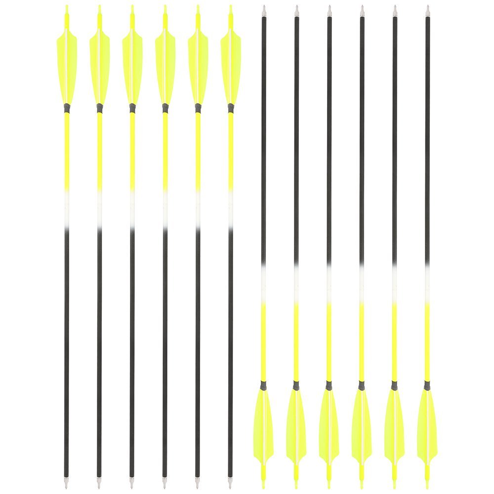 AME ARCHERY Yellow Mixed Carbon Arrows – Spine 500 (12pcs)