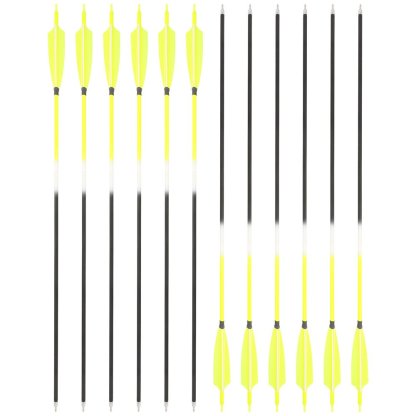AME ARCHERY Yellow Mixed Carbon Arrows – Spine 500 (12pcs)
