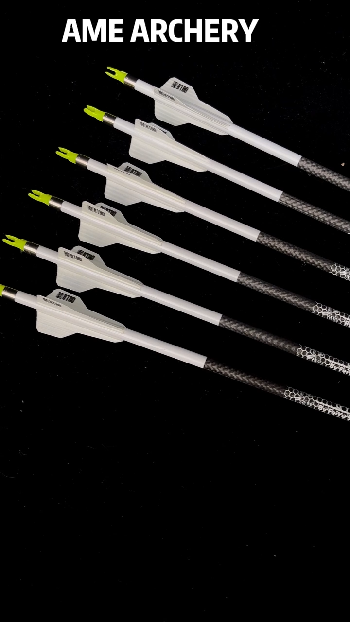 12pcs 32" Pure Carbon Arrows 2.5" Rubber Vanes 250-400 Spine