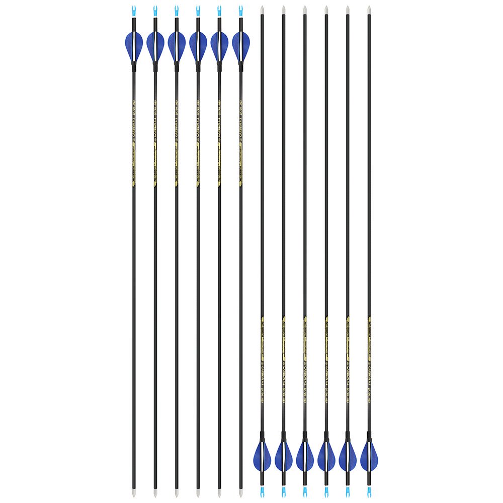 AME ARCHERY 2-Inch Drop-Shaped Nature Feather Pure Carbon Arrows – Spine 700–1000, 0.001'' (12pcs)