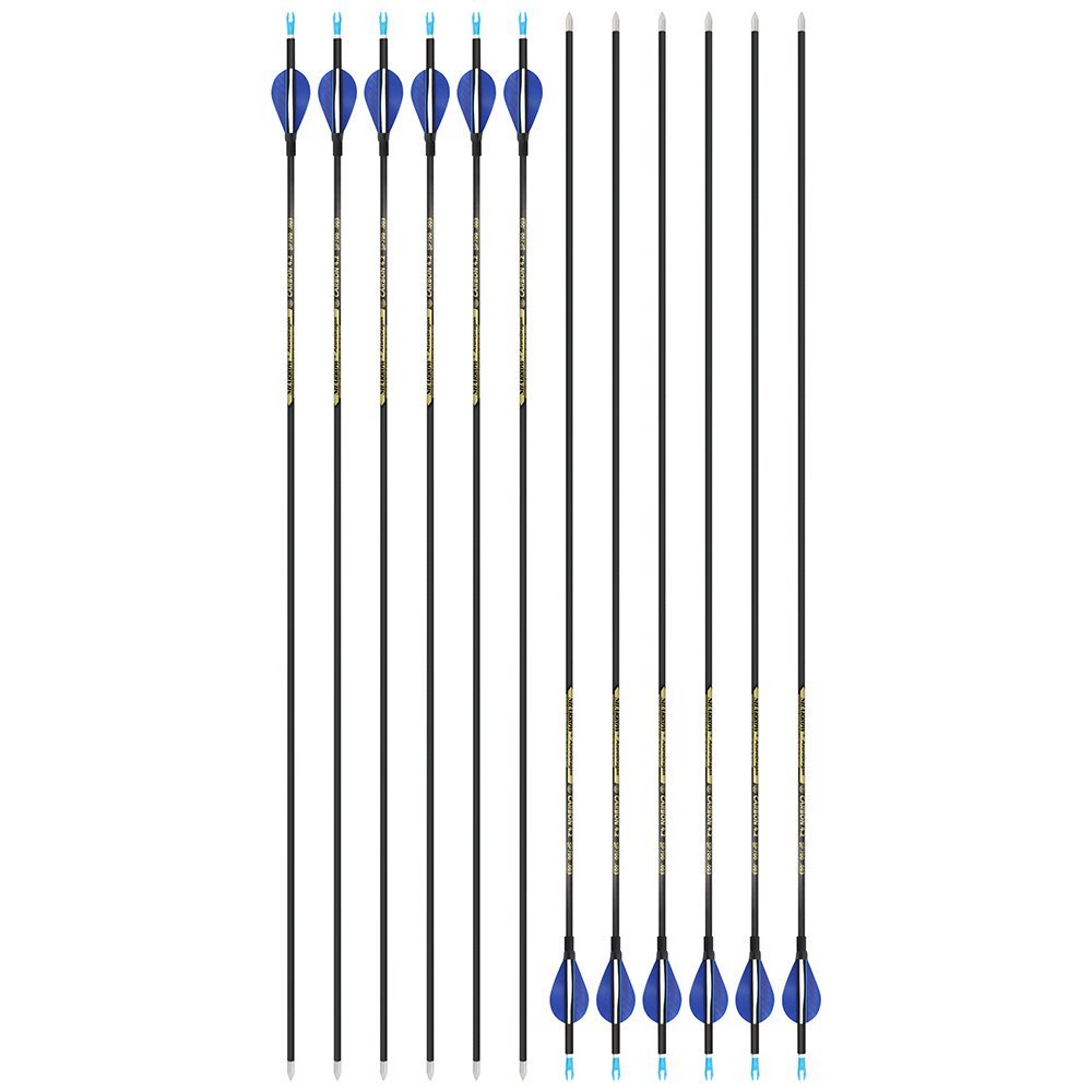 AME ARCHERY 2-Inch Drop-Shaped Nature Feather Pure Carbon Arrows – Spine 700–1000, 0.001'' (12pcs)
