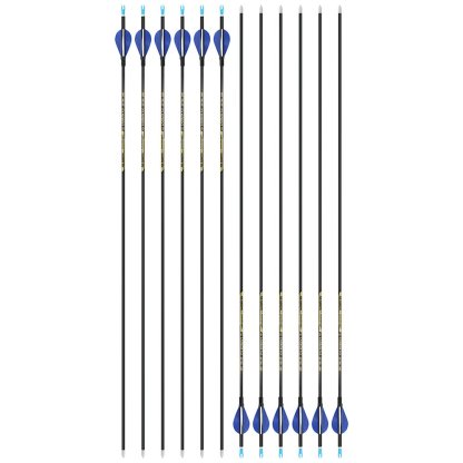 AME ARCHERY 2-Inch Drop-Shaped Nature Feather Pure Carbon Arrows – Spine 700–1000, 0.001'' (12pcs)