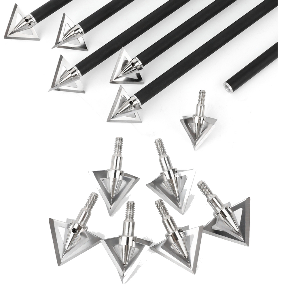 AME ARCHERY Cross Star 4-Blade Hunting Broadhead (12pcs)