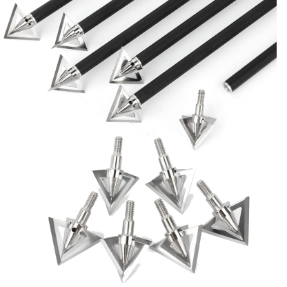 AME ARCHERY Cross Star 4-Blade Hunting Broadhead (12pcs)
