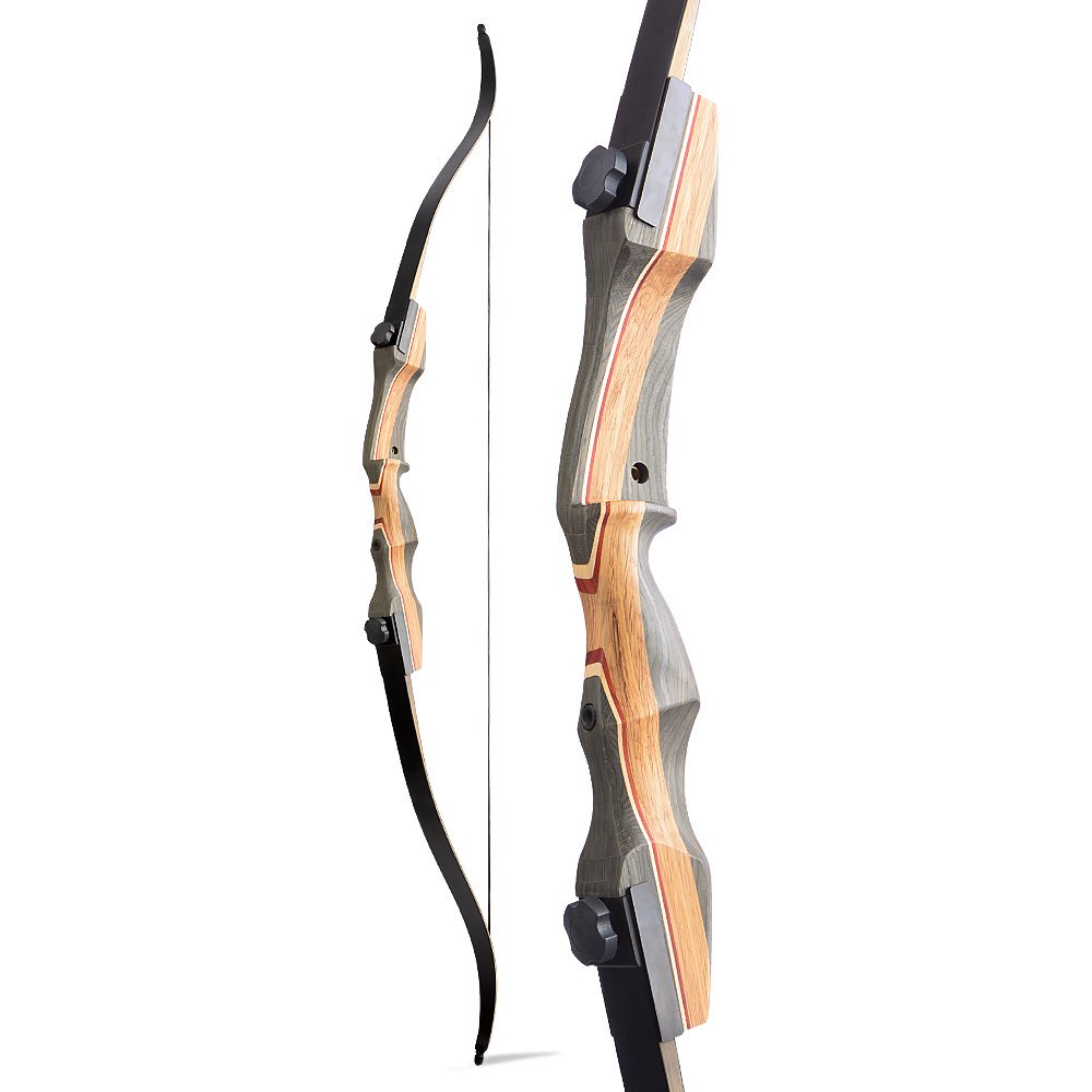 AME ARCHERY 62''  Recurve Bow Takedown 30-50lbs Wooden Riser Target Hunting Shooting