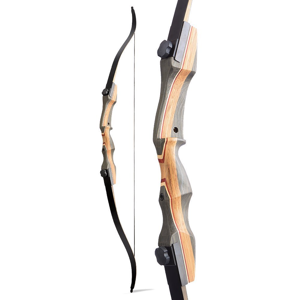 AME ARCHERY 62'' Recurve Bow Takedown 30-50lbs Wooden Riser Target Hunting Shooting