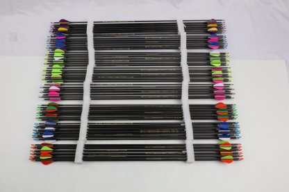 AME ARCHERY 2-Inch Drop-Shaped Nature Feather Pure Carbon Arrows – Spine 700–1000, 0.001'' (12pcs)