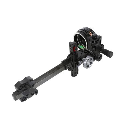 TOPOINT ARCHERY TX2650 Compound Bow Sight – CNC Aluminum + Carbon, 5-Pin 0.019", 6" Extension, Multi-Axis Adjustable with Optional Lens