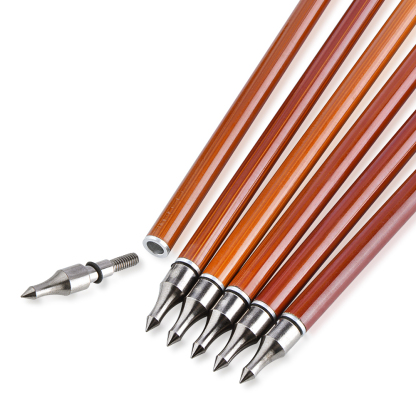 AME ARCHERY 500 Spine Bamboo-Pattern Mixed Carbon Arrows (2 Purple 1 White Real Feather, 12pcs)