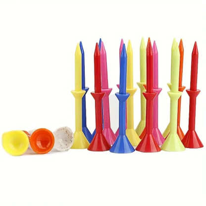 Golf Tees, 83mm, Mixed Rubber & Plastic, 50pcs, Multicolor Set