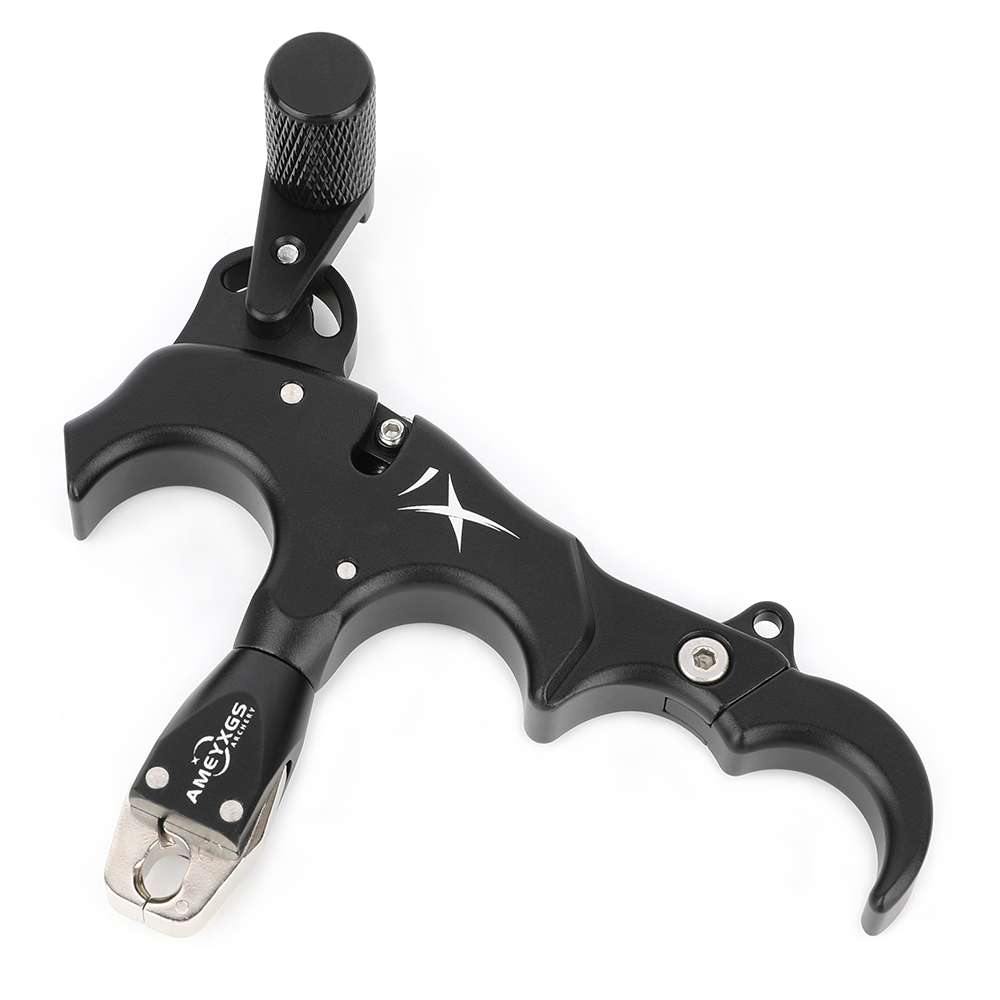 AME Archery X1 Release Aid Black– Adjustable Three/Four-Finger Trigger, Ambidextrous