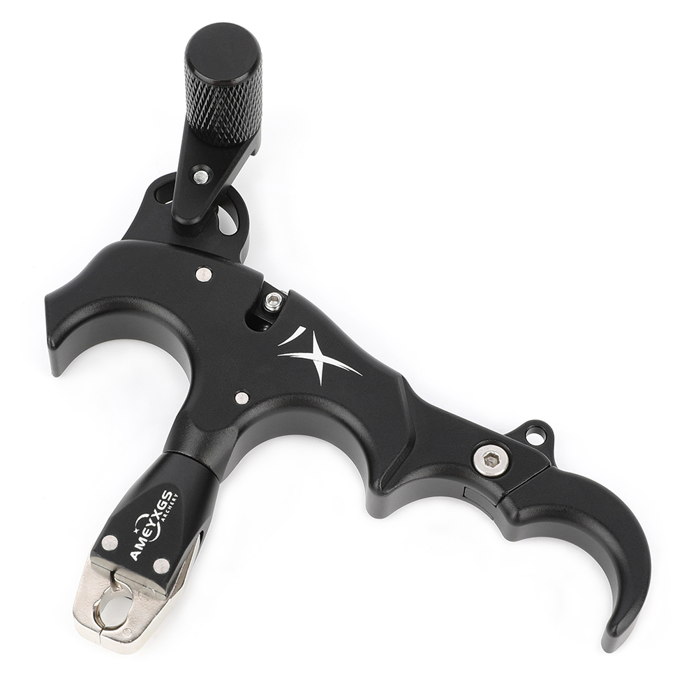 AME Archery X1 Release Aid Black– Adjustable Three/Four-Finger Trigger, Ambidextrous