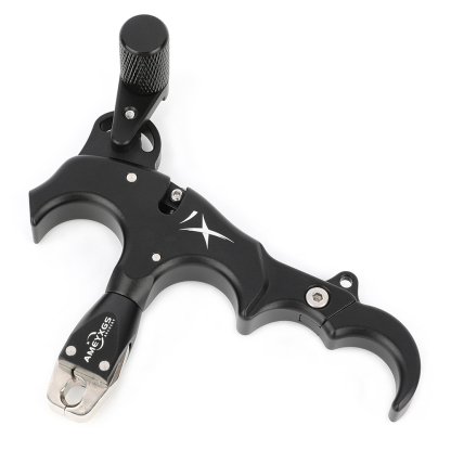 AME Archery X1 Release Aid Black– Adjustable Three/Four-Finger Trigger, Ambidextrous