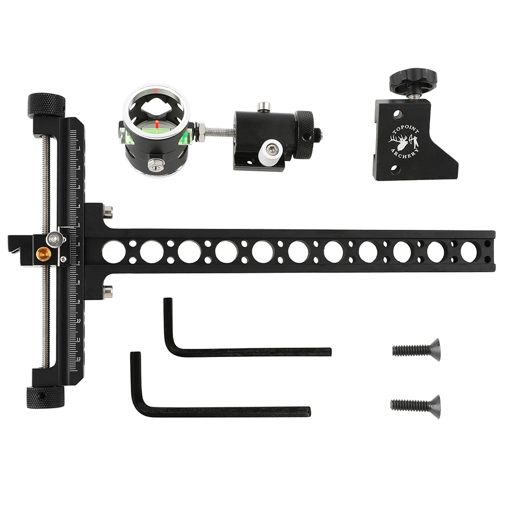 TP8510 Compound Bow Sight - Adjustable, CNC Machined, with Micro-Adjustable Fiber Optic