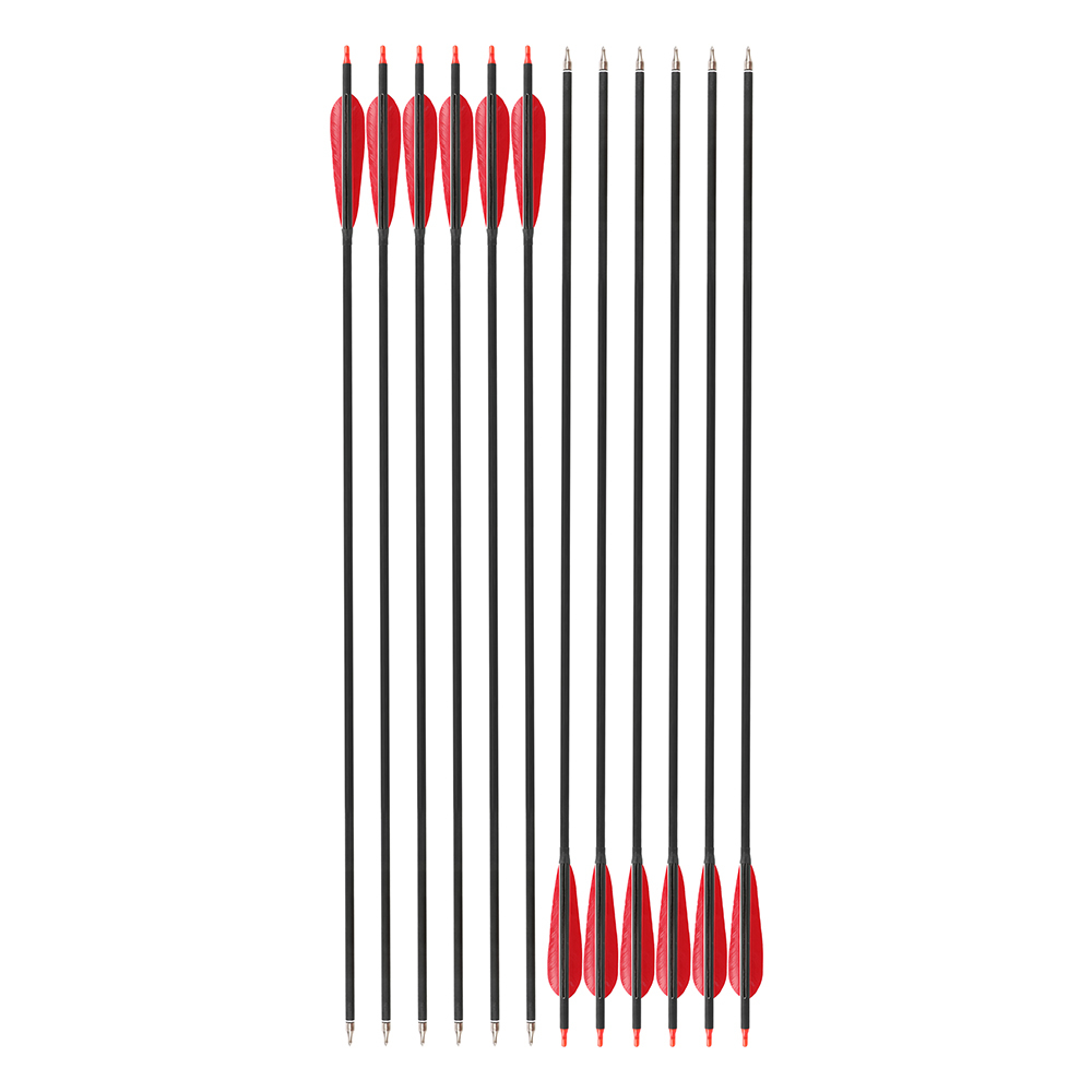 AME Archery 33inch 500-Spine Hybrid Carbon Arrows for Long Bow Hunting(12pcs)