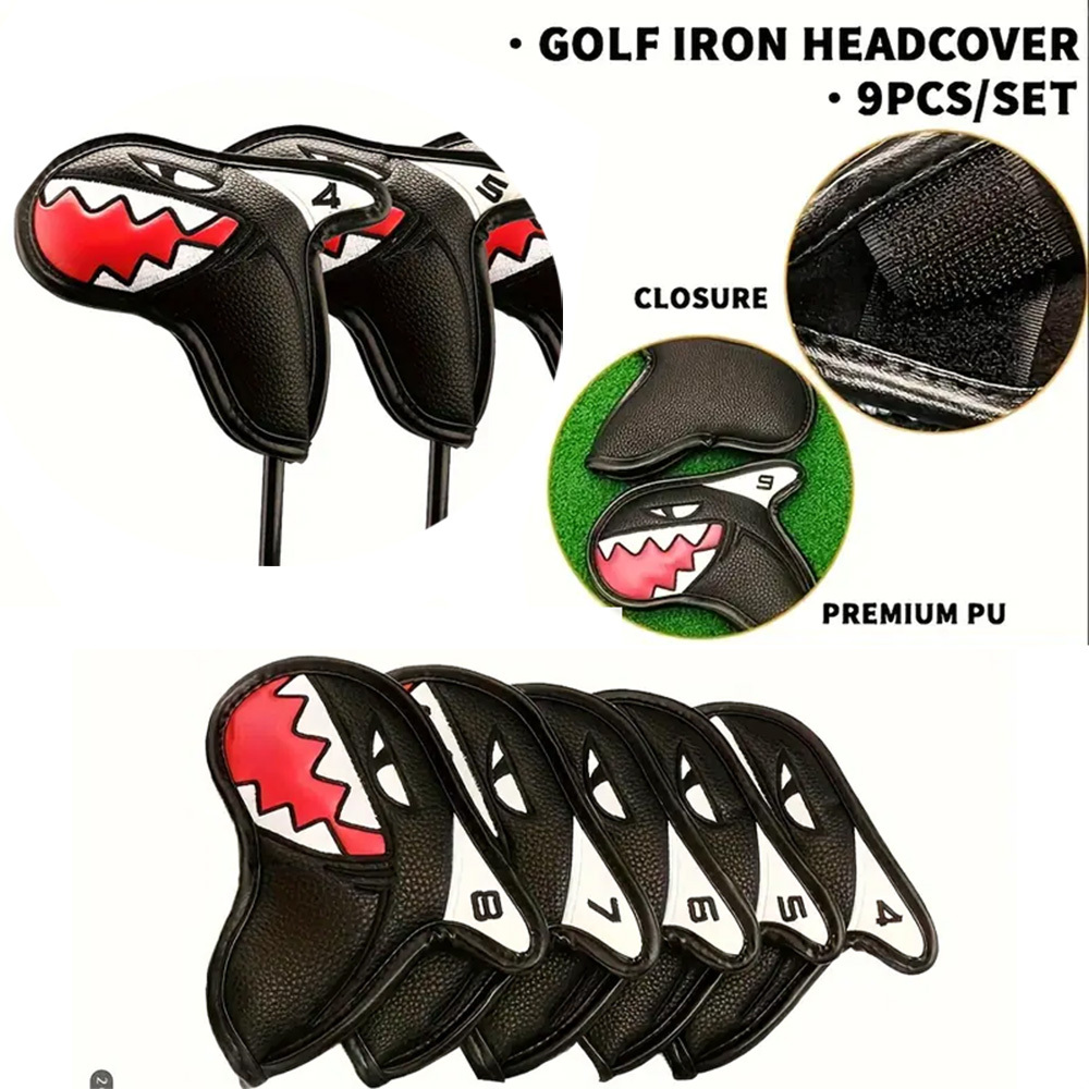 Iron Head Cover Premium PU Waterproof Golf Club Shark Style 